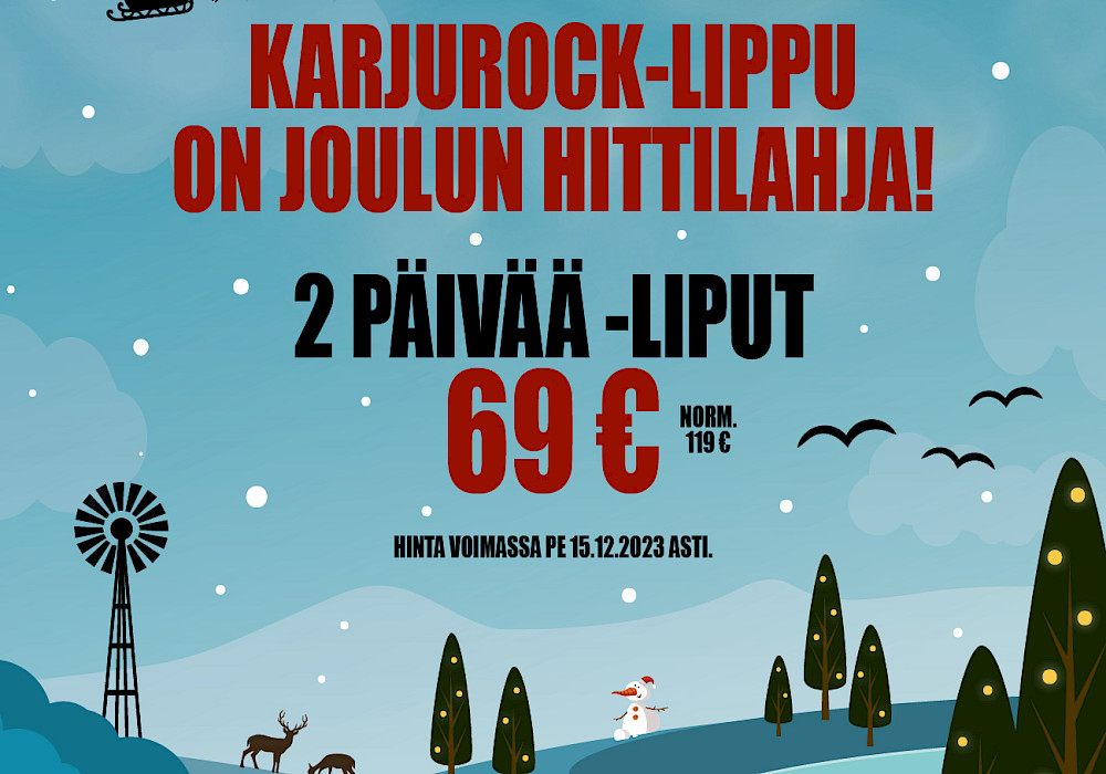 Pääsylippu kesän 2024 Karjurockiin on joulun odotetuin hittilahja!