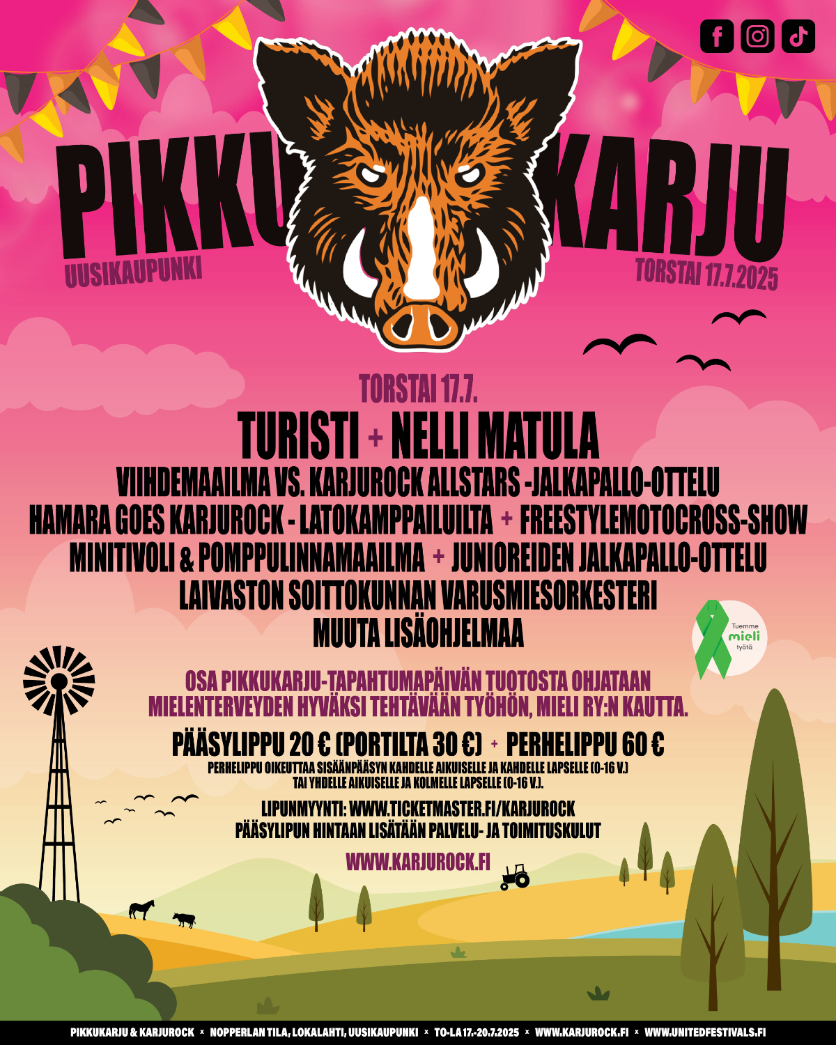 Perheille suunnattu monipuolinen Pikkukarju-tapahtuma täydentää Karjurock-viikon heinäkuun puolivälissä!
