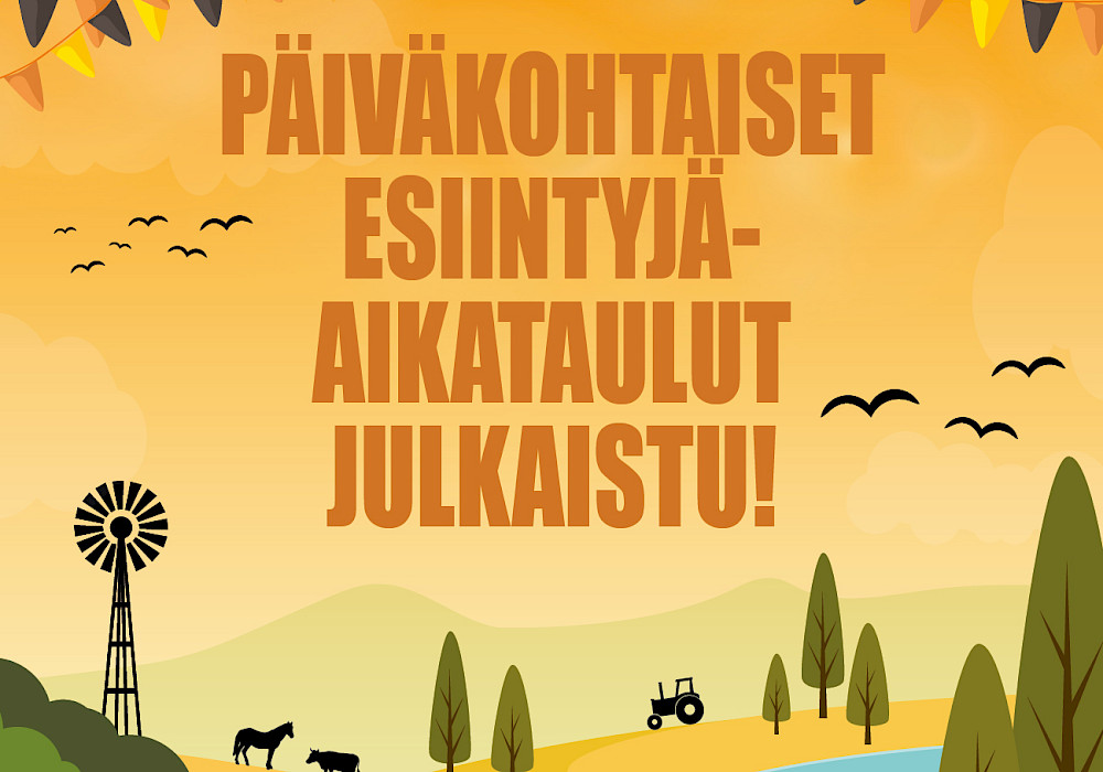 Päiväkohtaiset esiintyjäaikataulut on julkaistu!
