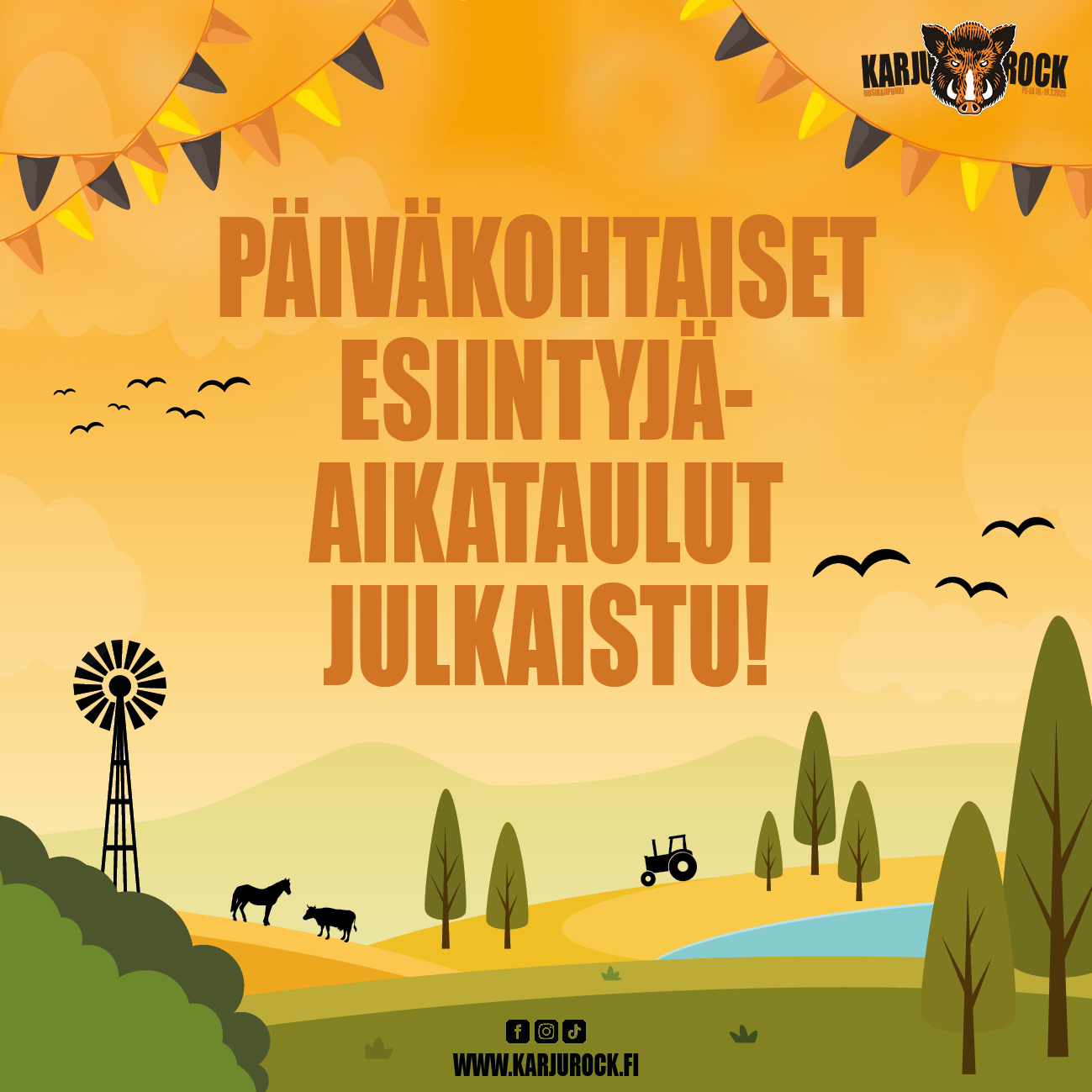 Päiväkohtaiset esiintyjäaikataulut on julkaistu!