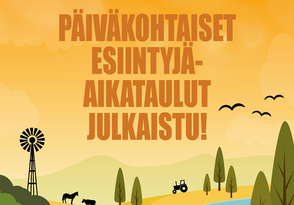 Päiväkohtaiset esiintyjäaikataulut on julkaistu!