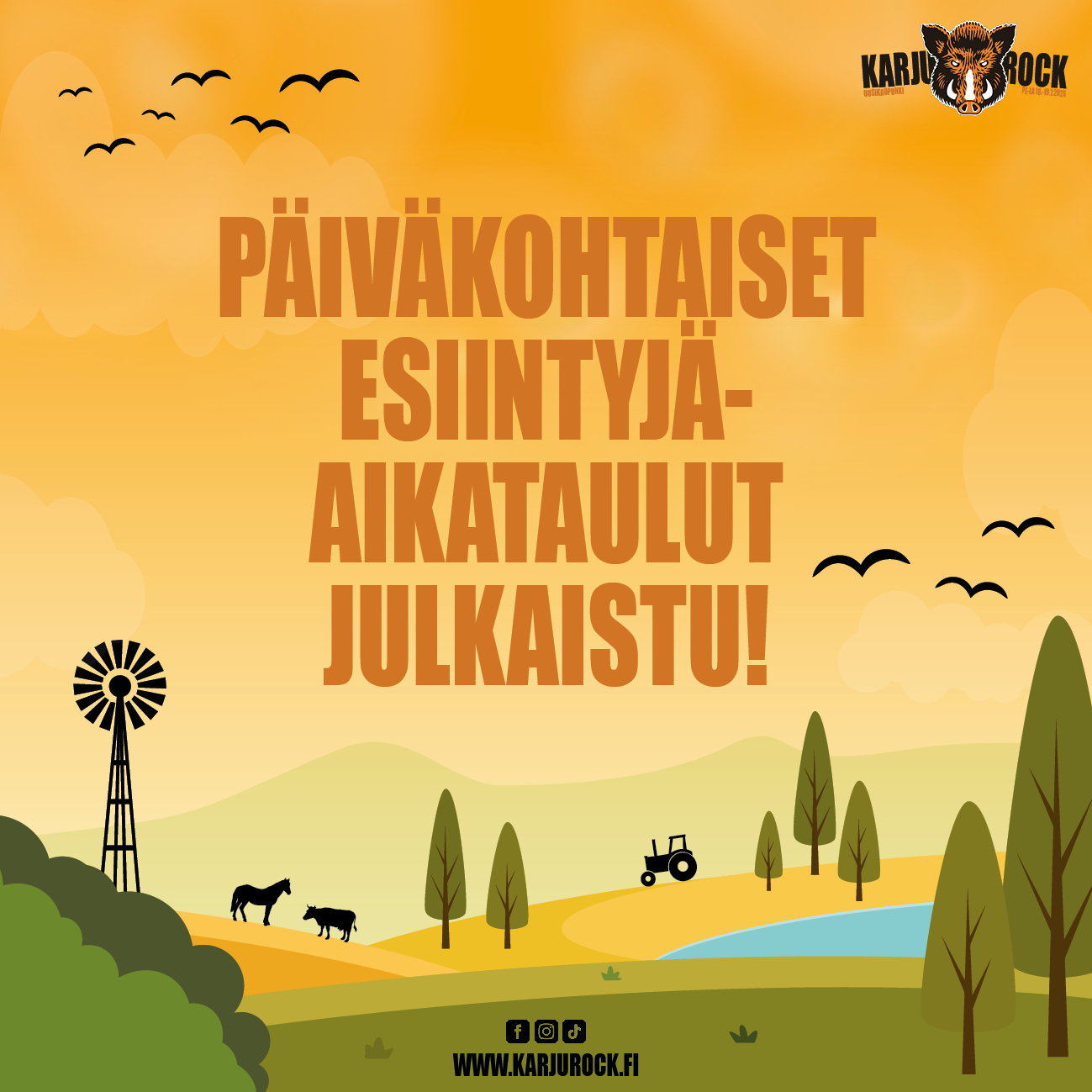 Päiväkohtaiset esiintyjäaikataulut on julkaistu!
