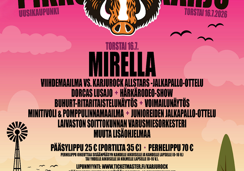 Perheille suunnattu monipuolinen Pikkukarju-tapahtuma täydentää Karjurock-viikon heinäkuun puolivälissä!